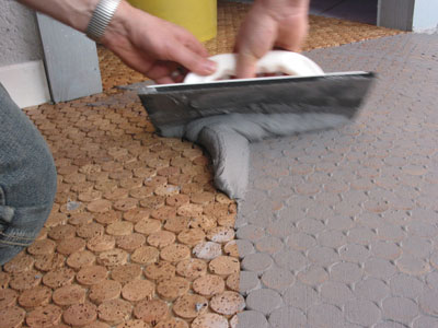 Tile grouting floor installation