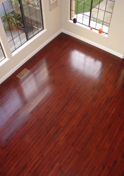 Finished hardwood flooring